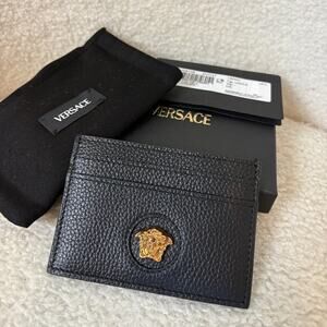 Versace Medusa Black and Gold Card Holder